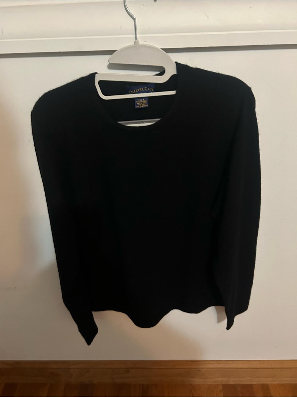 Charter Club Woman's Black Cashmere Sweater